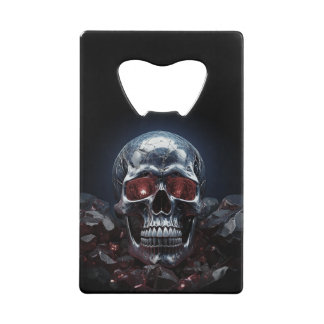 Crystal Skull with Ruby Red Eyes Bottle Opener