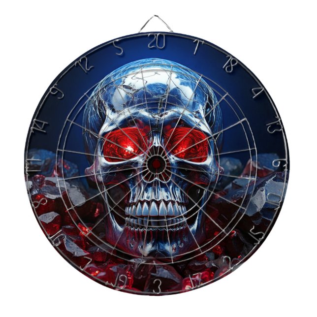 Crystal Skull with Ruby Red Eyes Dartboard (Front)