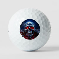Crystal Skull with Ruby Red Eyes Golf Balls