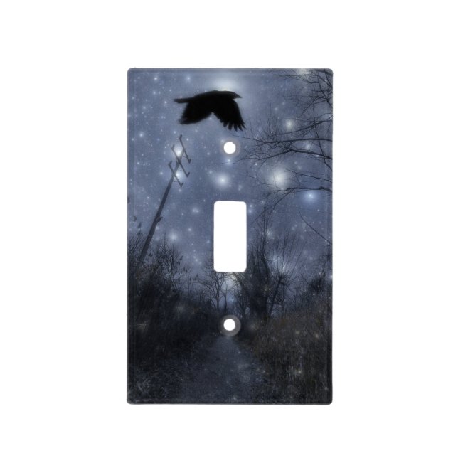 Crystal Sky Crow Light Switch Cover (Front)