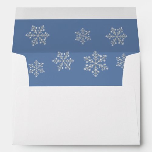 Crystal Snowflake 5X7 Envelope blue