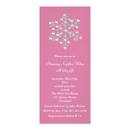 Pink Snowflake Invitations 8