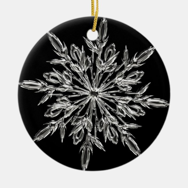 Crystal snowflake ceramic ornament (Front)