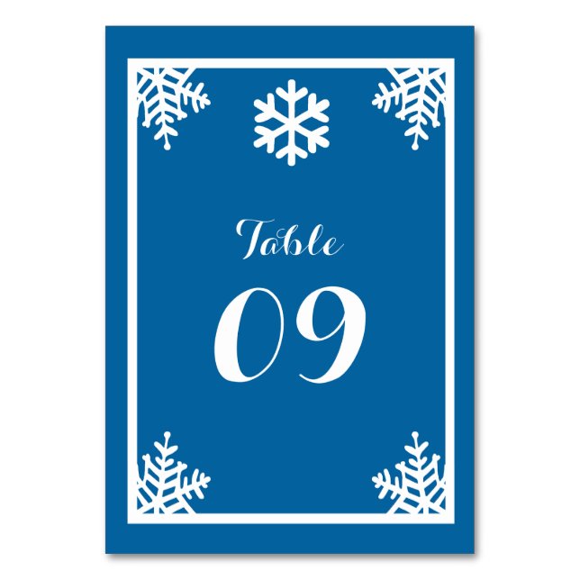 Crystal Snowflake Christmas Number Table Number (Front)