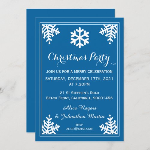 Crystal Snowflake Christmas Party Invitation