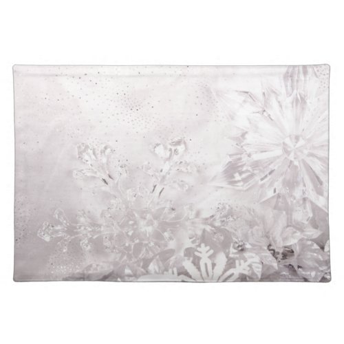 Crystal Snowflake collection _ snowy scene Placemat