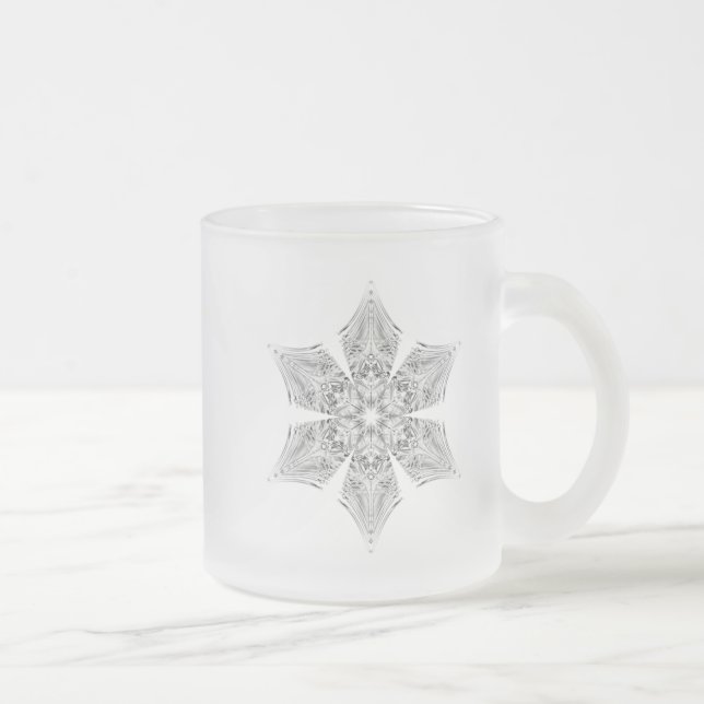 Crystal Snowflake -  Frosted Glass Coffee Mug (Right)