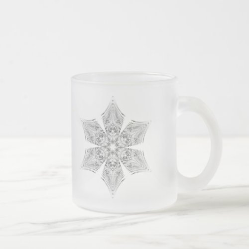 Crystal Snowflake Frosted Glass Coffee Mug