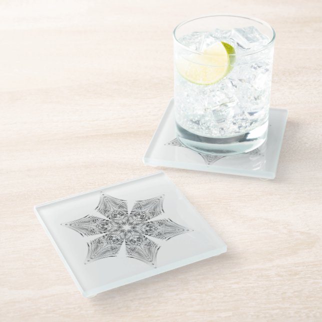 Crystal Snowflake -  Glass Coaster (Angled)