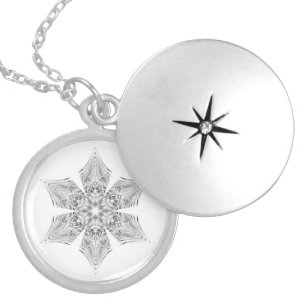 Crystal Snowflake -  Locket Necklace