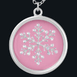 Crystal Snowflake Necklace<br><div class="desc">Sparkling crystals and shimmering beads decorate the photo illustration on this necklace. It makes a beautiful memento for any girl in the wedding party.</div>