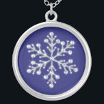 Crystal Snowflake Necklace<br><div class="desc">Sparkling crystals and shimmering beads decorate the photo illustration on this necklace. It makes a beautiful memento for any girl in the wedding party.</div>