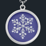 Crystal Snowflake Necklace<br><div class="desc">Sparkling crystals and shimmering beads decorate the photo illustration on this necklace. It makes a beautiful memento for any girl in the wedding party.</div>
