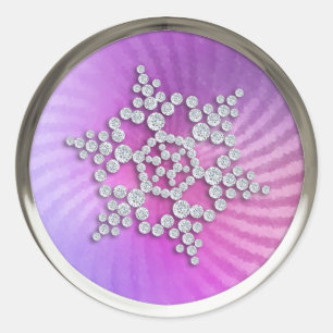 Crystal Snowflake on Pink Purple Seal
