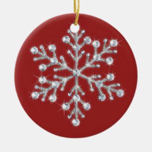 Crystal Snowflake Ornament (red)