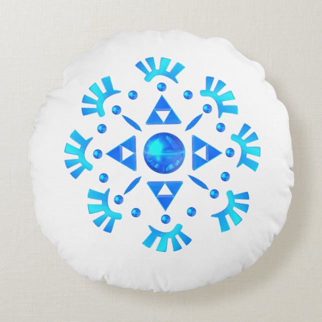 Crystal Snowflake Round Pillow (Front)
