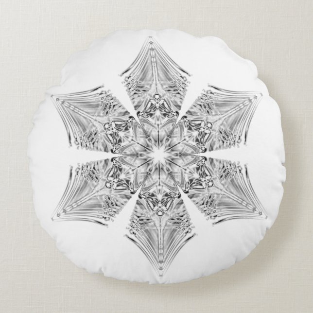 Crystal Snowflake Round Pillow (Front)