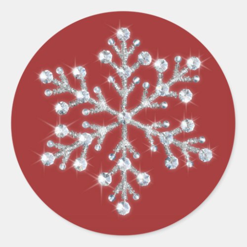 Crystal Snowflake Sticker red