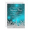 Crystal Snowflake Teal Christmas Party Invite