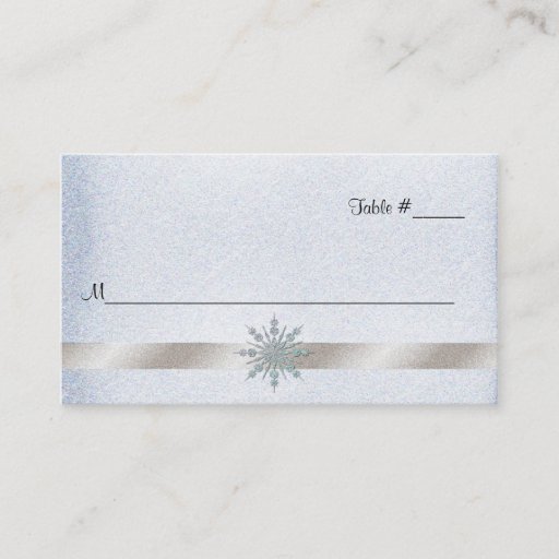 Customizable Crystal Snowflake Wedding Reception Place Card Business Cards
