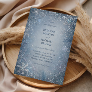 Crystal Snowflakes Beneath Winter Starlight Invitation