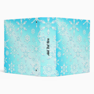Crystal Snowflakes Pattern 3 Ring Binder