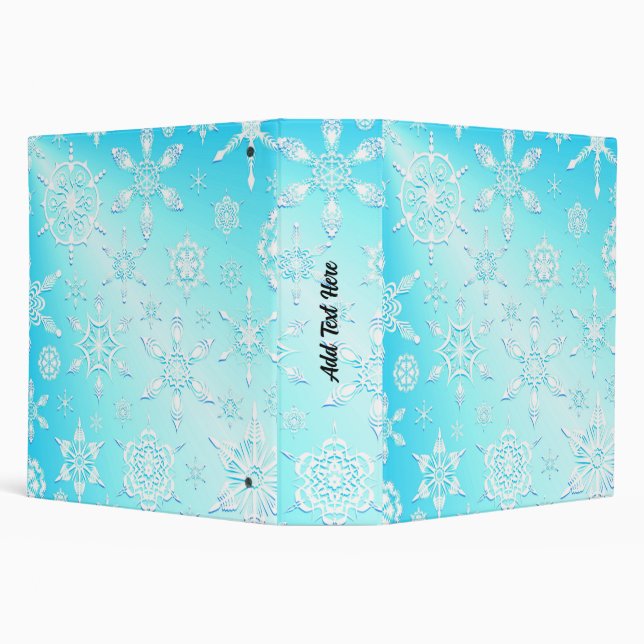 Crystal Snowflakes Pattern 3 Ring Binder (Background)