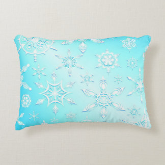 Crystal Snowflakes Pattern Accent Pillow