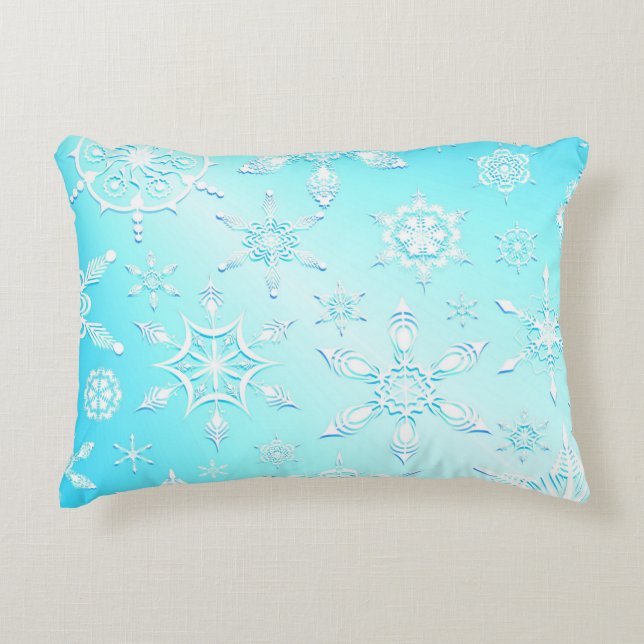 Crystal Snowflakes Pattern Accent Pillow (Front)