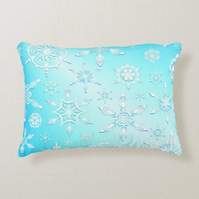 Crystal Snowflakes Pattern Accent Pillow (Front)