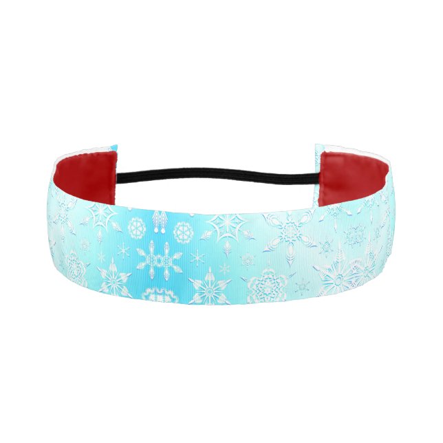 Crystal Snowflakes Pattern Athletic Headband (Front)