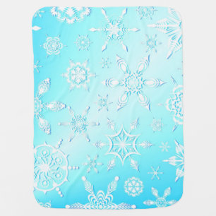 Crystal Snowflakes Pattern Baby Blanket
