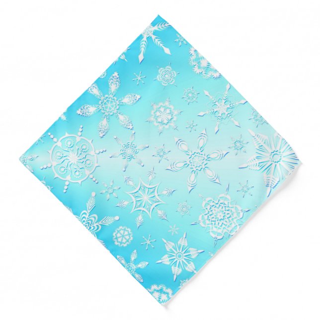 Crystal Snowflakes Pattern Bandana (Front)