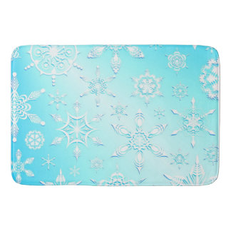 Crystal Snowflakes Pattern Bath Mat