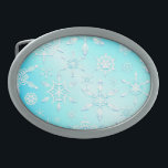 Crystal Snowflakes Pattern Belt Buckle<br><div class="desc">Crystal Snowflakes Pattern . Design Copyright BluedarkkArt</div>