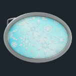 Crystal Snowflakes Pattern Belt Buckle<br><div class="desc">Crystal Snowflakes Pattern . Design Copyright BluedarkkArt</div>