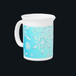 Crystal Snowflakes Pattern Beverage Pitcher<br><div class="desc">Crystal Snowflakes Pattern . Design Copyright BluedarkkArt</div>