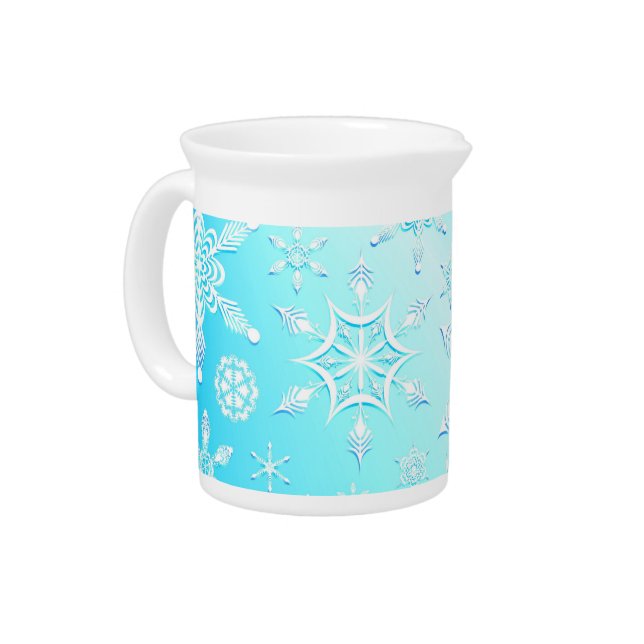 Crystal Snowflakes Pattern Beverage Pitcher (Left)