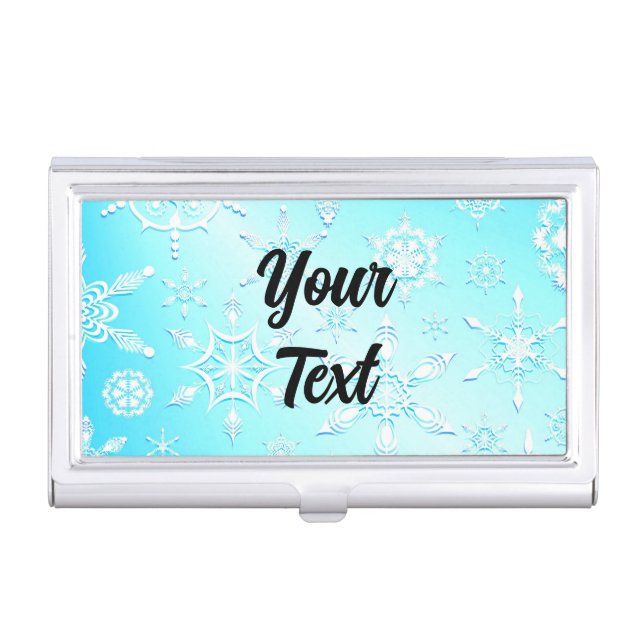 Crystal Snowflakes Pattern Business Card Case (Front)