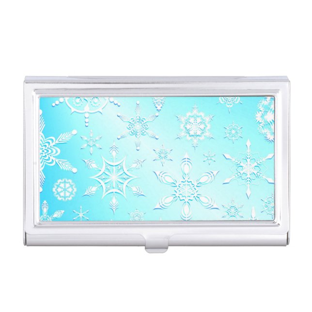 Crystal Snowflakes Pattern Business Card Case (Front)