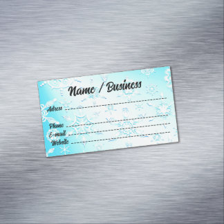 Crystal Snowflakes Pattern Business Card Magnet