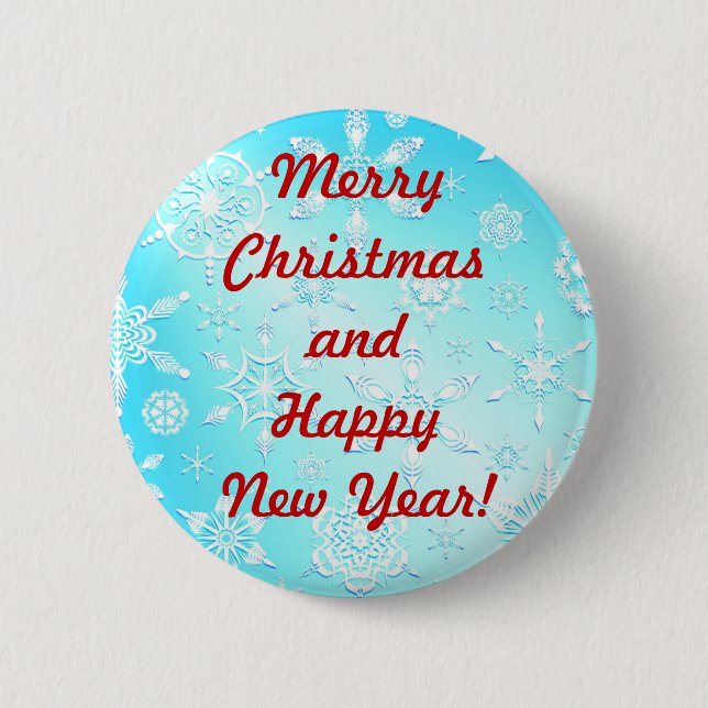 Crystal Snowflakes Pattern Button (Front)