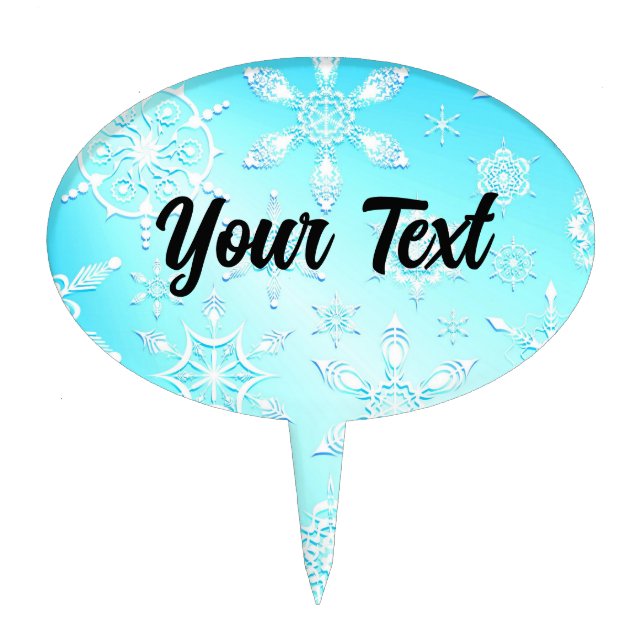 Crystal Snowflakes Pattern Cake Topper (Front)