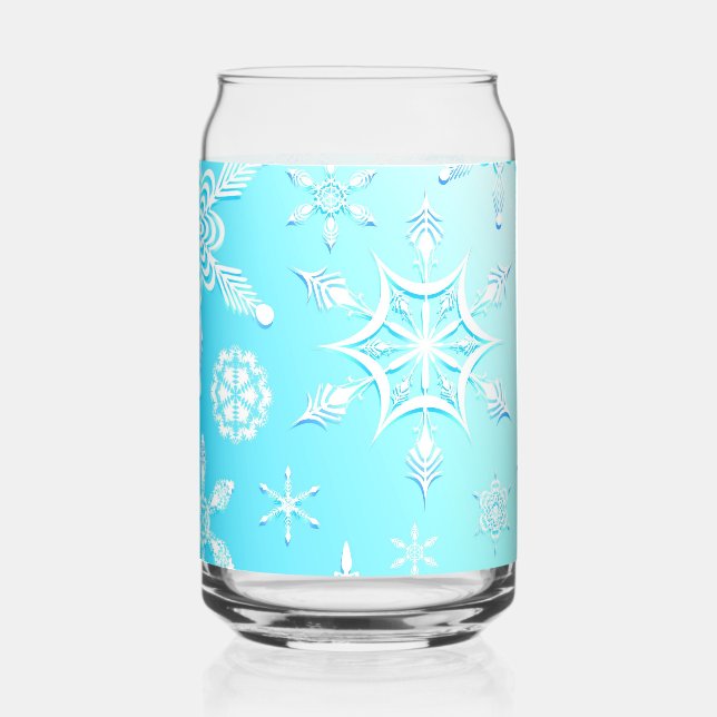 Crystal Snowflakes Pattern Can Glass (Front)