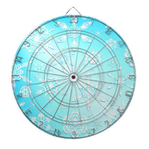 Crystal Snowflakes Pattern Dart Board