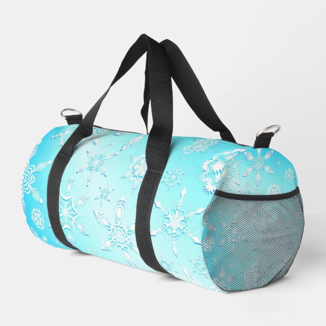 Crystal Snowflakes Pattern Duffle Bag (Right Corner)