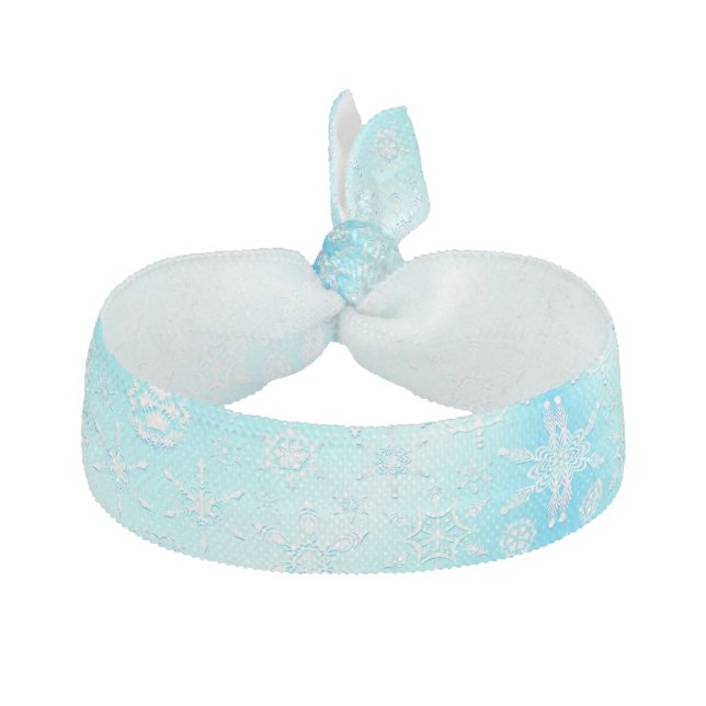 Crystal Snowflakes Pattern Elastic Hair Tie (Front)