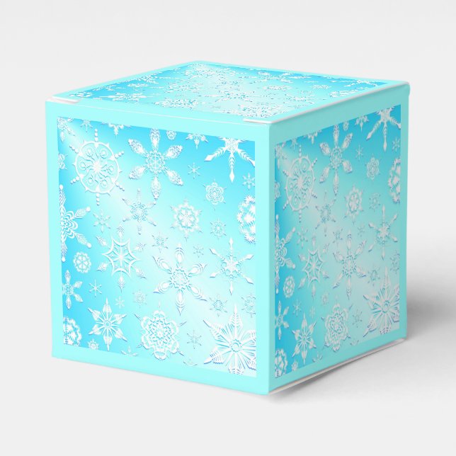 Crystal Snowflakes Pattern Favor Boxes (Front Side)