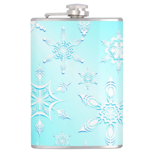 Crystal Snowflakes Pattern Flask (Front)