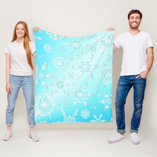 Crystal Snowflakes Pattern Fleece Blanket